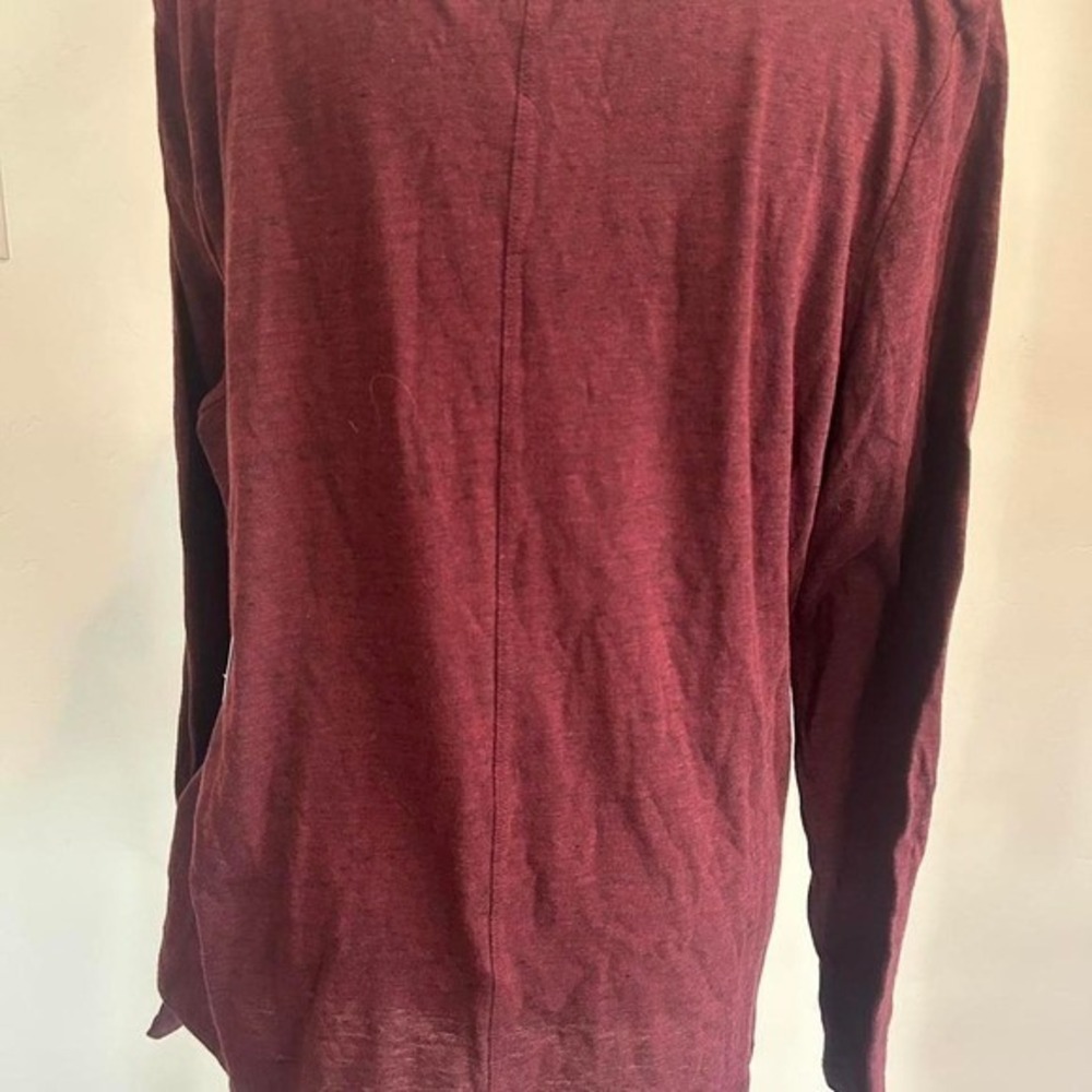 Maroon Long Sleeve T Shirt Casual Everyday Top - Picture 3 of 5